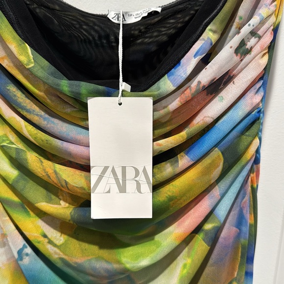 Zara Watercolor Strapless Dress - Picture 4 of 6
